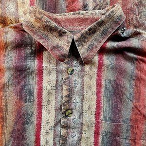 Long Sleeve Button Up Boho Neutral 90s Vtg Shirt